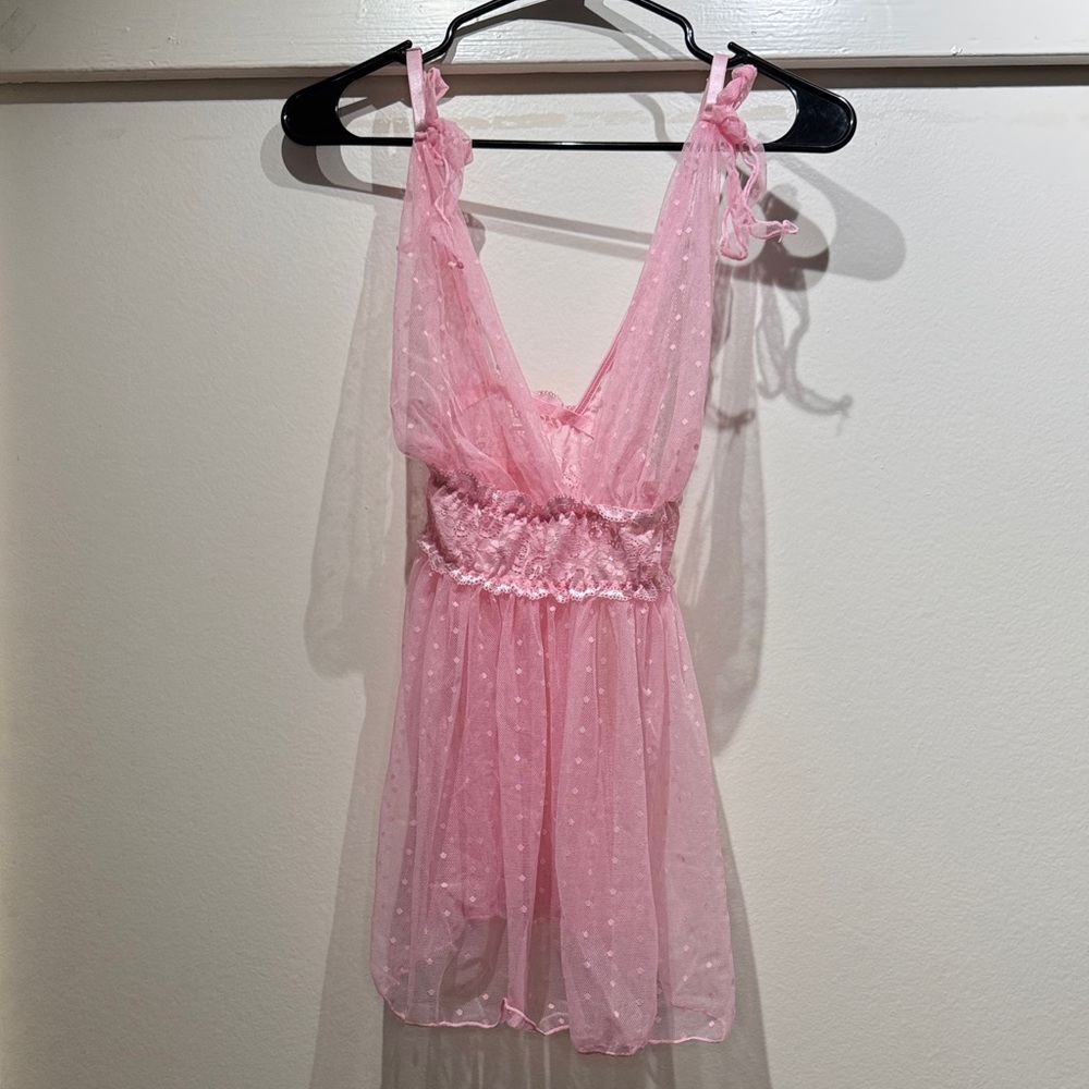 Pink Sheer Babydoll Lingerie
